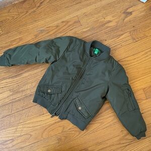 Dip Olive Green Kids Puffer Jacket